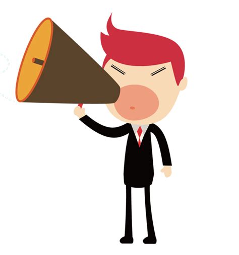 Clipart Of Person Shouting Into Megaphone