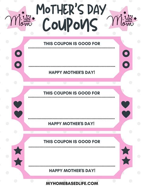 Free Printable Mothers Day Coupons Mothers Day Coupons Coupon