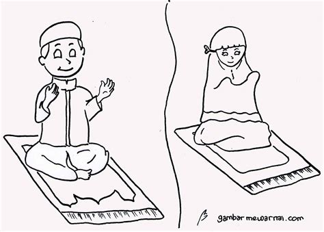 +128 Gambar Sketsa Orang Sedang Sholat | Gudangsket