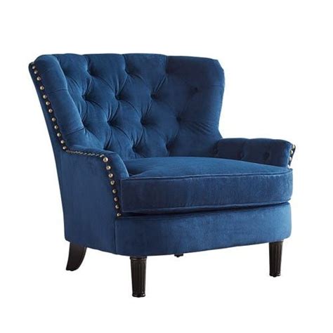 Welcome in a little traditional charm to your farmhouse living room or family den with this armchair. Eliza Ink Armchair in 2020 | Armchair, Velvet armchair ...
