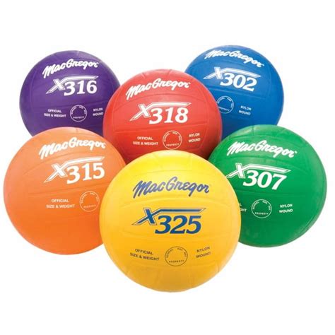 Macgregor® Regulation Size Rubber Volleyball Rainbow Pack Of 6