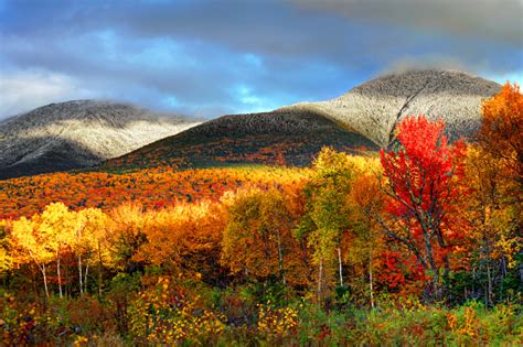 Autumn Foliage In The White Mountains Of New Hampshire Stock Photo