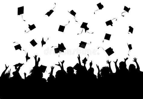 Photo About Illustration Of A Group Of Graduates Tossing Their Caps In