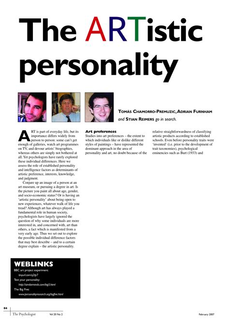 Pdf The Artistic Personality