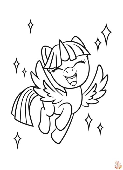 Søte Twilight Sparkle Coloring Pages Gratis utskriftsvennlig og enkelt