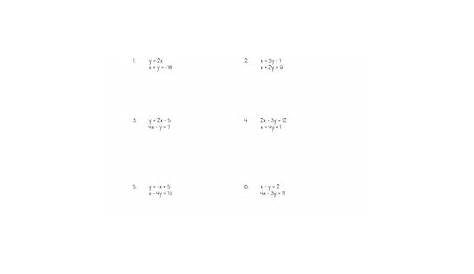 Solving Systems Of Equations Worksheet Answer Key Algebra 2 / Solving