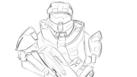 Halo 4 Sketch By 69ingchipmunkzz On Deviantart