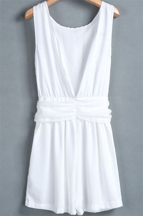 White Sleeveless Backless Bow Slim Dress Slim Dresses