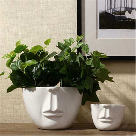 Man Face Flower Pots Planters Home Decoration Modern