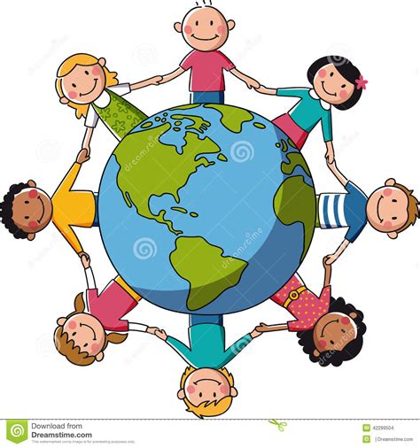 Kids Around The World Europe And Africa Stock Vector