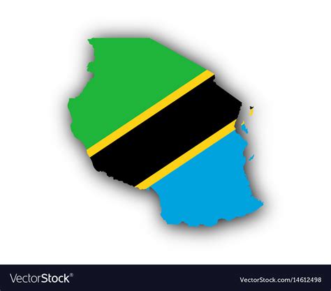 Map And Flag Tanzania Royalty Free Vector Image