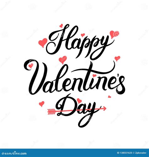 Happy Valentines Day Be My Valentine Hand Drawn Text For Valentines