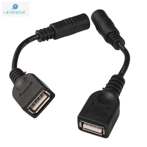 M⦿ 2pcs 5 5 X 2 1mm Dc Female To Usb Af Dc Male Power Connector Cable For Laptop Adapter