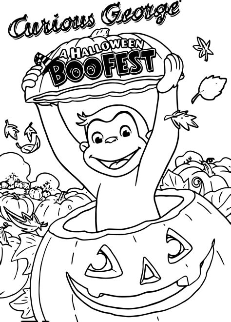 After the film, choose a coloring sheet, relax, unwind and color together! awesome Curious George A Halloween Boofest Coloring Page ...