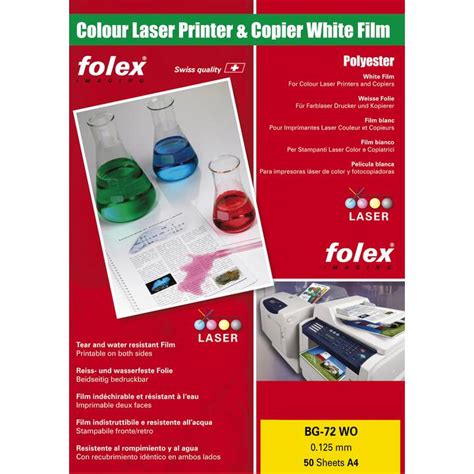 Folex Imaging Bg 72 Wo Color Laser Universaldruckfolie 50 Blatt A4