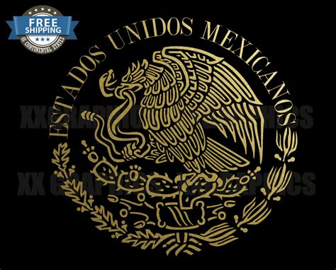 Calcoman A Estados Unidos Mexicanos Guila Mexicana Bandera Guila De