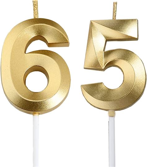 Gold 65th And 56th Birthday Candlesgold Number 65 56 Cake