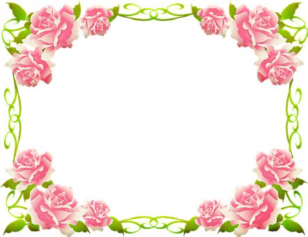Bingkai undangan doc bunga mawar. Design Border Bunga Cantik
