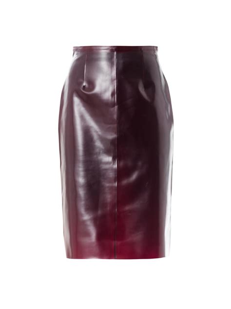 Lyst Burberry Prorsum Translucent Rubber Pencil Skirt In Purple