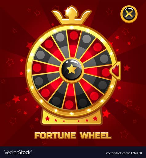 Gold Fortune Wheel For Ui Game Royalty Free Vector Image