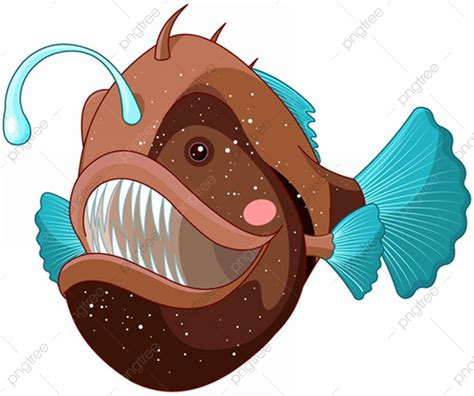 Angler Fish Vector Hd Png Images Illustration Of Cute Angler Fish Of