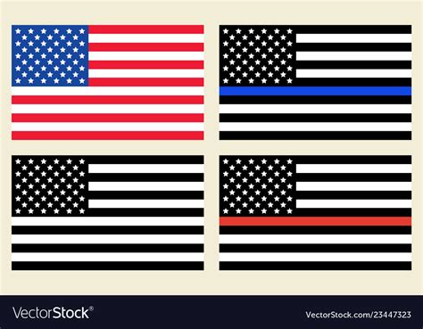 Us Flags Set Royalty Free Vector Image Vectorstock