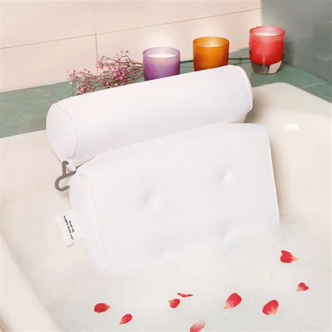 Bath Pillow Spa Bath Massage Pillow With Suction Cups Home Bathtub Breathable Bath Cushion D