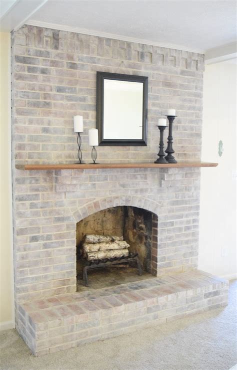 How To Whitewash A Fireplace White Wash Brick Fireplace Painted Brick