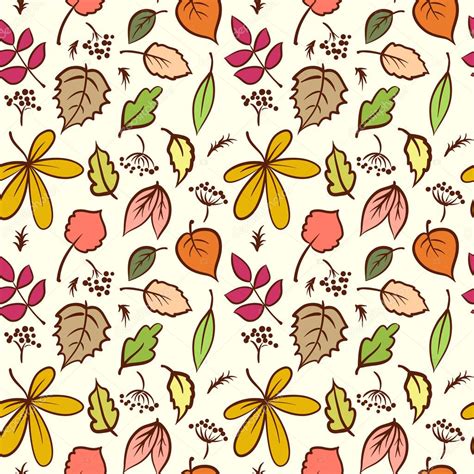 Seamless Autumn Leaves Texture Pattern Vector Background — Stock