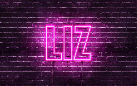 1920x1080px 1080p Free Download Liz With Names Female Names Liz Name Purple Neon Lights
