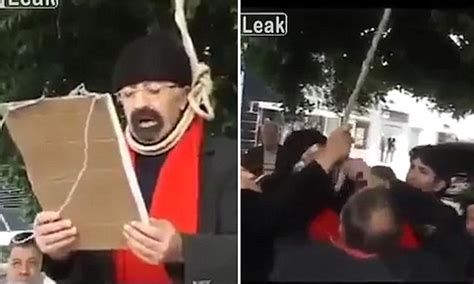 Turkish Man Nearly Hangs Himself When A Protest Goes Dramatically Wrong Daily Mail Online
