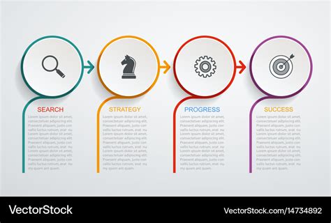 Infographic Design Template With 4 Step Structure Vector Image