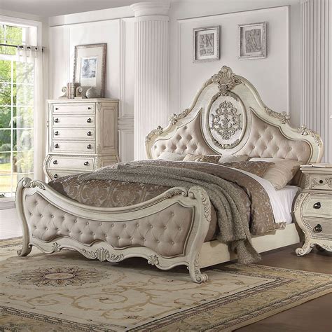 Ragenardus Panel Bed Antique White Queen 1stopbedrooms