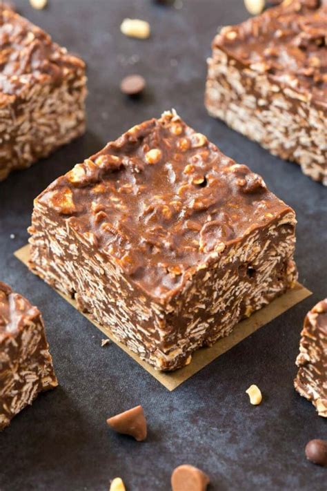 Using buttered back of spoon, press mixture very firmly in pan. No Bake Chocolate Oatmeal Bars {5 Ingredients} - The Big ...