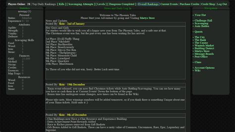 Add this game to your website. The Phoenix Tales - Text based browser game