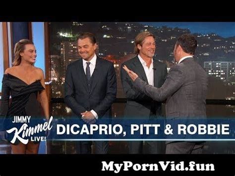 Leonardo Dicaprio Brad Pitt Margot Robbie Interrupt Kimmel Monologue From Margot Robbie