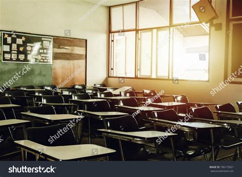 Classroom Background Without No Student Teacher Stock Photo 796175821