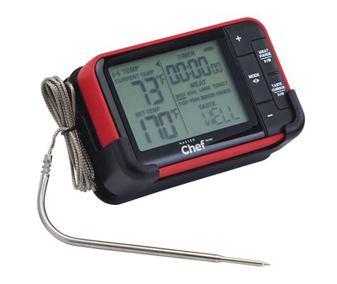 Master Chef Digital Bbq Food And Meat Thermometer With A Stainless Steel