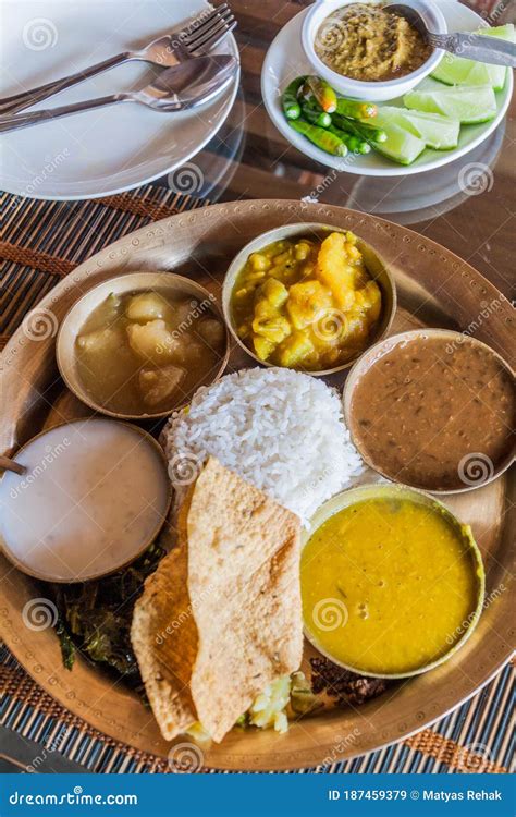 Traditional Platter From Assam Assamese Thali Ind Stock Image