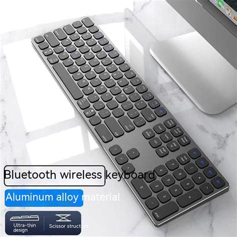 109 Key Wireless Bluetooth Keyboard Aluminum Alloy Ultra Thin Mute Home