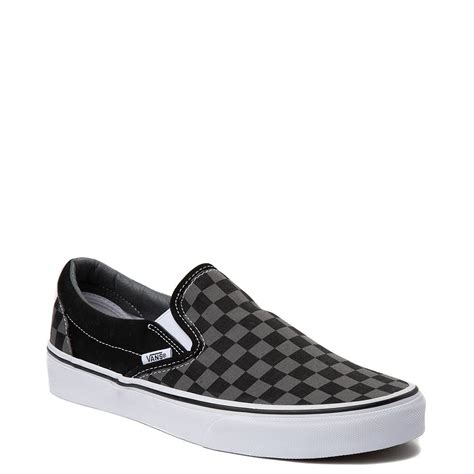 Vans Slip On Checkerboard Skate Shoe Gray Black Journeys