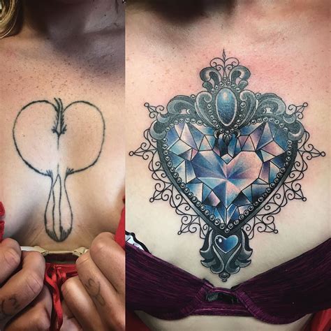 Before And After Chest Cover Up Tried To Make It As Small As Possible