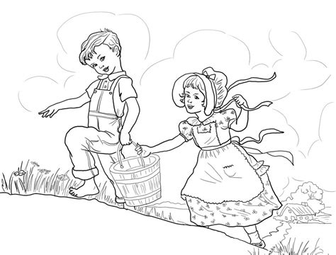 Jack And Jill Nursery Rhyme Coloring Page Coloring Pages My Xxx Hot Girl