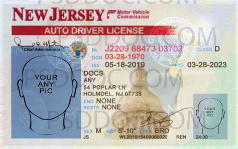 Usa New Jersey Driver License Front Back Sides Psd Store