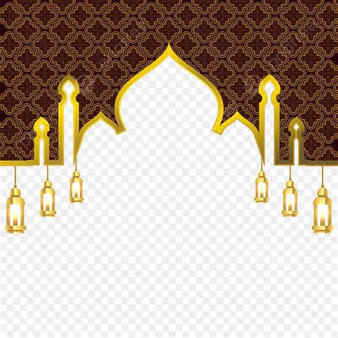 Gambar Bingkai Islamic Emas Mewah Bingkai Islami Mesjid Bingkai Png