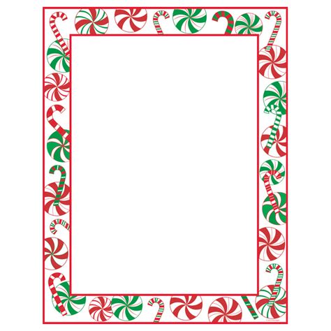 Choose from borders made of christmas lights, gingerbread men, or mistletoe. Peppermint Party Christmas Border Holiday Paper - Your ...