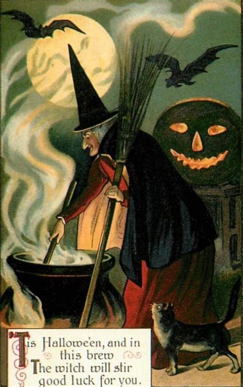 Halloween Greeting Vintage Halloween Witch Vintage Halloween