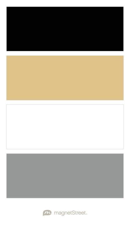 Black Matte Gold White And Gray Wedding Color Palette Custom Color