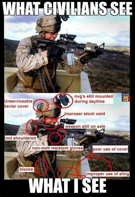 What Civilians See Vs What I See Yyyy Military Humor Military Memes Military Jokes