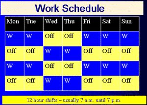 Some jobs have only one standard work shift while shift jobs have shifts that cover up to 24 hours of operation, usually, three shifts that last 8 hours, called, 1st, 2nd, and 3rd shift. 12 Hour Shift Schedules Every Other Weekend Off - printable receipt template